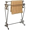 Oil rubbed bronze metal quilt rack  urban country home decor