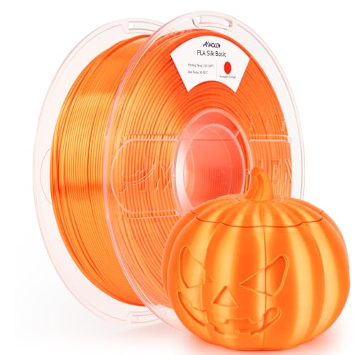 Image of AMOLEN Silk PLA Filament Orange, 1.75mm Pla Filament + /-0.02mm 3D Printer Filament for 3D Printing 1kg(2.2lbs) Spool Compatible with Most FDM Printer