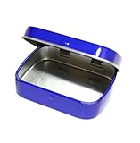 Cobalt Blue Metal Hinge Top Tin Containers for Crafts Geocache Storage Survival Kit by MagnaKoys® (Pack of 5)