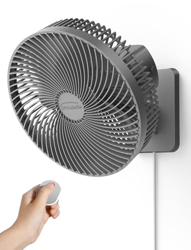 Image of 10 Inch Quiet Wall Mount Oscillating Fan with Remote & Timer, 4-Speed Portable Air Circulator for RV Indoor Use, Adjustable Tilt with 5.9ft Adapter, 90 Cooling for Home Office Bedroom Bathroom