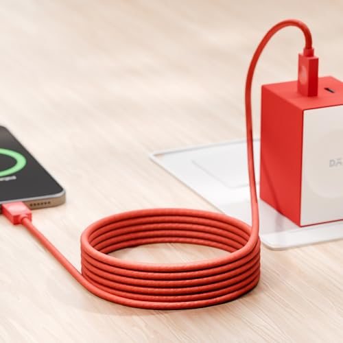 Image of DailyObjects POP 100W Kevlar Core Magnetic Charging Cable | USB Type-C| Fast Charging, 480Mbps Data Transfer | Compatible with Android & iOS Smartphones, Earphones, Tablet /Ipads, Macbook - Red