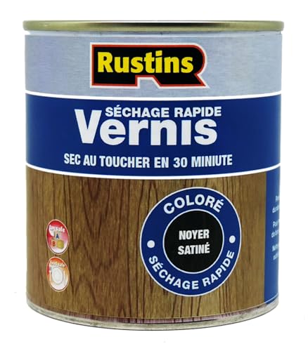 Rustins - Vernis intérieur satiné noyer à séchage rapide 500ml - 15m²/L - (VSWA500FR)