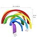 Lewo Wooden Rainbow Stacking Game Learning Toy Geometry Building Blocks Educational Toys for Kids Baby Toddlers (Rainbow)