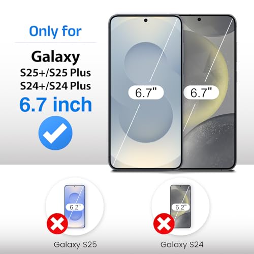 Image of EZ-GLAZ-4 Pack for Samsung Galaxy S25 Plus / S24 Plus Privacy Screen Protector [6.7 inch], Fingerprint Unlock, 9H Tempered Glass, Scratch Resistant, with Installation Box, Bubble-Free, HD Clear, Case Friendly