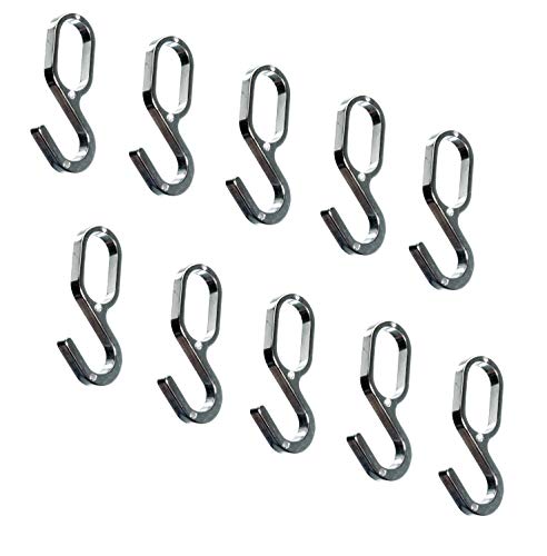 Preisvergleich Produktbild Gedotec Metall Einhängehaken Chrom für Schrankstange Oval Schrankrohr / verchromt poliert glänzend / Haken für Kleiderstange 30 x 15 mm / 20 Stück - Kleiderhaken Aufhänger für Möbel-Stangen