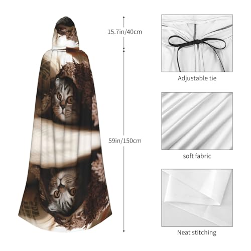 Cape à capuche imprimé chat idée cadeau originale pour cosplay