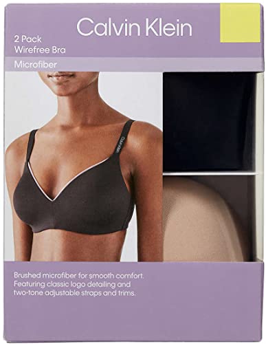 Image of Calvin Klein Womens 2 Pack Microfiber Wirefree Bra