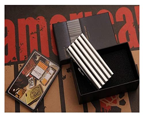 Letrem Cigar Box Cigar Humidor Cigarette Box, Commercial Stainless Steel Waterproof And Cigarette Case, Silver, 20-Piece Copper Corrugated Series The Gift #TOP4