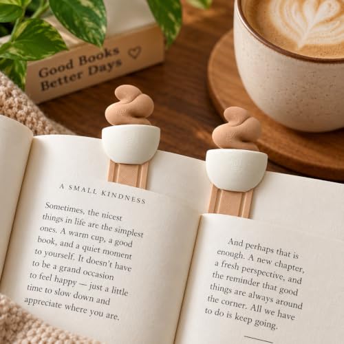 Image of Coffee Cup Bookmark for Books, 2 Pack Paper Clip Page Marker