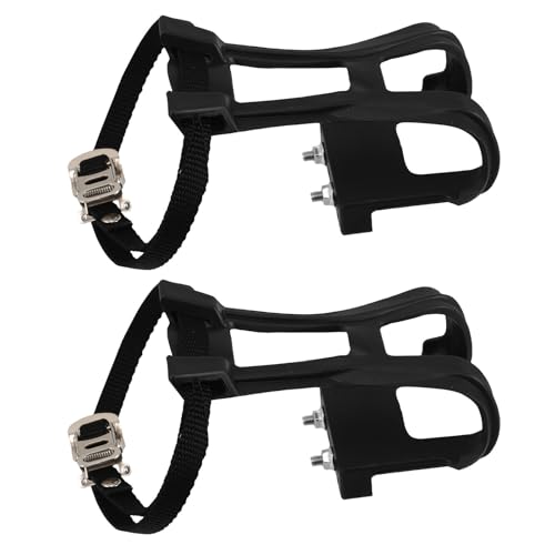 Correas de pedal de bicicleta ajustables con hebilla de bloqueo, calapiés de nylon VICASKY