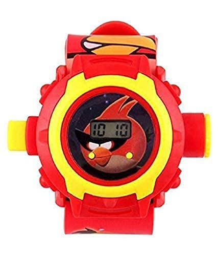 KASBA Angry Bird Projector Wrist Watch Digital Projector Watch 24 Images Wrist Watch Automatic Toy Watch Digital Watch with Dial and Strap for Kids