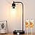 Industrial Table Lamp with 2 USB Charging Ports, Fully Stepless Dimmable Modern Nightstand Lamp, Glass Shade Bedside Desk Lamp for Bedroom Living Room Office, 6W 2700K LED Edison Bulb Included