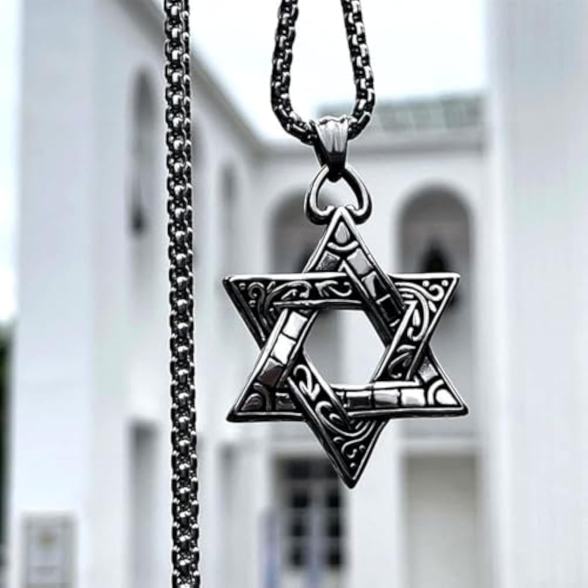 Star of David Vintage Pendant Necklace with Chain