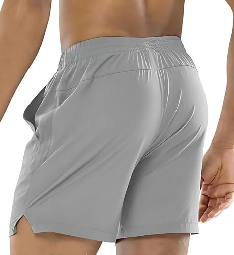 Image of Men's Lycra Gym Shorts | Stretchable Running Shorts for Men | Quick Dry Sports Shorts with Pockets | Elastic Waist Active Wear | Regular Fit