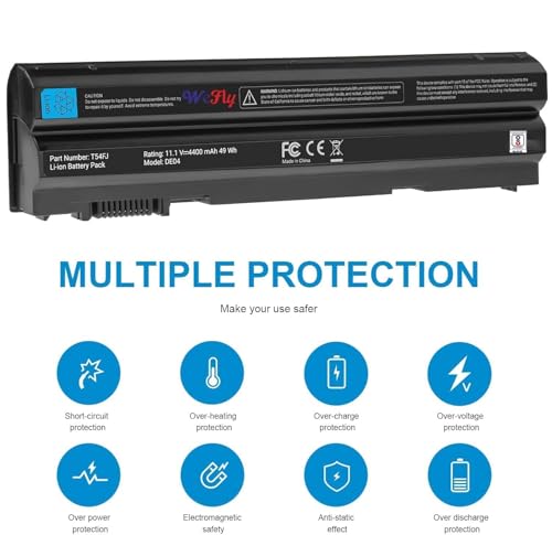 Image of 4400mAh Li-ion 6 Cell T54FJ 8858x Laptop Battery for Dell Latitude E6420 E6430 E6440 E6520 E6530 E6540 E5520 E5530 E5420 E5430, Inspiron 17r-7720 17r-se-7720 17r-5720 15r-5520 15r-7520 (E5420)