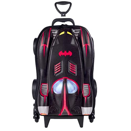 Mochila Escolar 3D com 6 Rodinhas Batman Chrome Wheels - Maxtoy