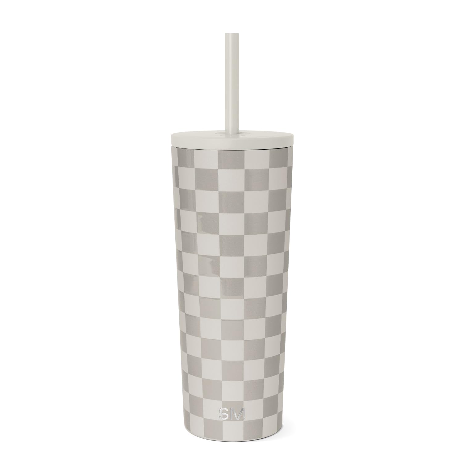 Simple Modern Insulated Tumbler with Lid and Straw | Iced Coffee Cup Reusable Stainless Steel Water Bottle Travel Mug | Gifts for Women Men Her Him | Classic Collection | 710ml | Checkmate — image 1