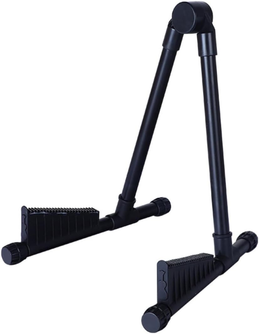 FRCOLOR Portable Iron Guitar Floor Stand for Electric Guitar and Bass Black