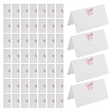 Cabilock Tarjetas de Lugar Lazo 120 Unidades 89 X 5 CM para Bodas y Fiestas Papel Doblado para Escritura sin Sangrado Etiquetas Decorativas para Mesa y Organización de Asientos