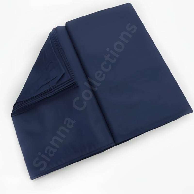 Image of Premium Plain Cotton Costume Lining Dress Fabric 34 inch Wide, Best Material - Navy Blue Color - 3 Meter Pack
