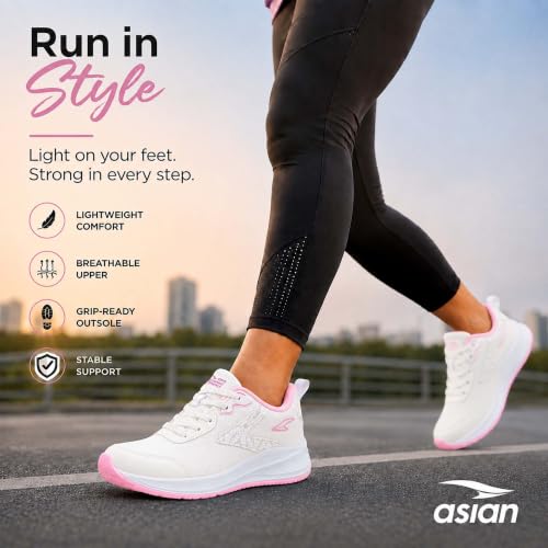 Image of ASIAN Mercury-21 Women's Running Shoes | Lightweight Shoes with EVA Sole, Breathable Knit Comfort, Stylish Casual Running, Walking & Sports Shoes for Girls