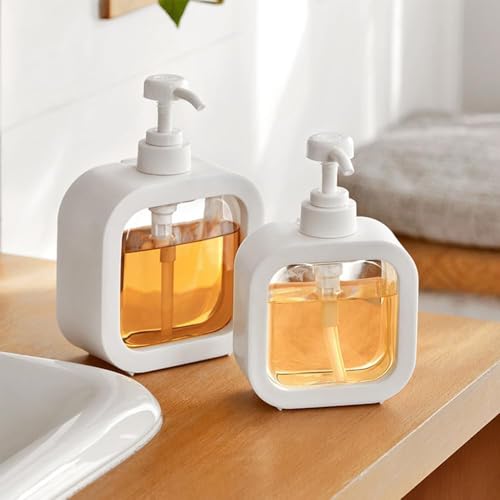 Zuku Empty Bottle Soap Dispenser for Bathroom Kitchen Large-Capacity Dispensing Bottled Hand Soap Dish Soap Shower Gel Shampoo Washing Powder Replacement Empty Bottle(White-1 Pc)