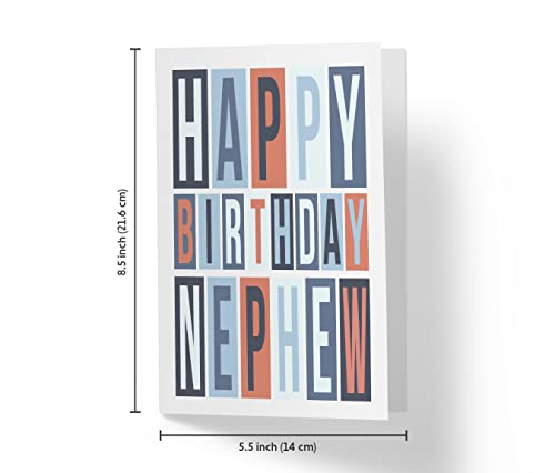 Sweet Birthday Card For Nephew, Large 5.5 X 8.5 Nephew Birthday Card, Happy Birthday Nephew Card, Birthday Card Nephew, Karto Happy Nephew #TOP3