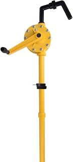 TOPWAY 55 Gallon Hand Rotary Drum Pump - Polypropylene Chemical-Resistant for Acids, Solvents, Water & Petroleum - 25L/Min Flow