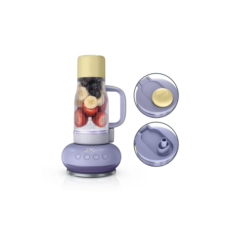 Productafbeelding van Ninja BlendBoss blender met draagbare beker, persoonlijke blender met afneembare reisbeker, 3 automatische voorgeprogrammeerde modi, lavendel-limonade DB351EUPR voor vergelijking en koopadvies