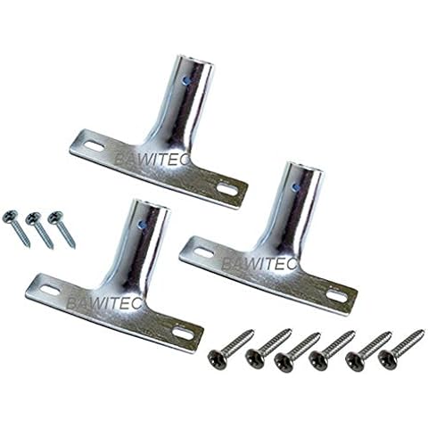 BawiTec 3x Qualitäts Metallstielhalter Set für Ø 24mm,inkl. Schrauben-Set,Metall-Stielhalter für Besen,Besenstiele,Schrubber,Wischer,Universal-Metallhalter Cover