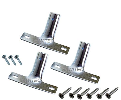 Preisvergleich Produktbild 3x BawiTec Metallstielhalter Set 28mm Metall-Stielhalter Besen Besenstiel