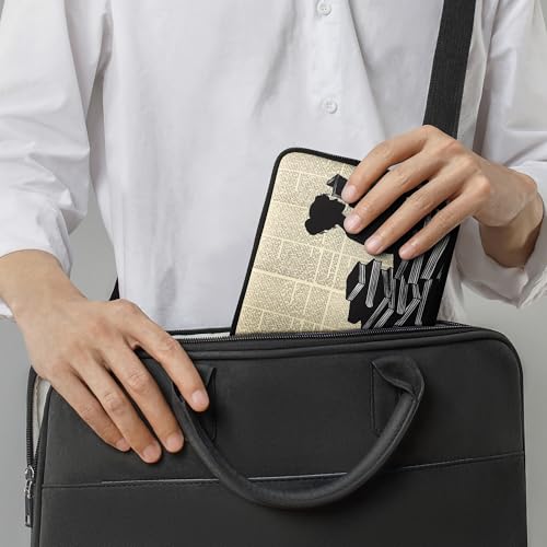 kwmobile Tasche für eReader - Neopren Hülle Schutzhülle Lesende Frau Schwarz Beige - Innenmaße