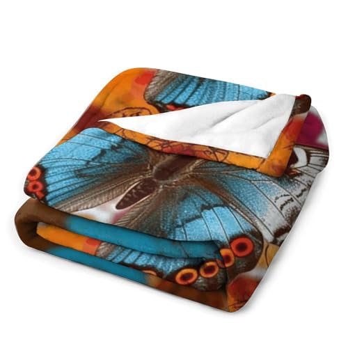 Couverture flanelle douce jeté de canapé imprimé floral coloré