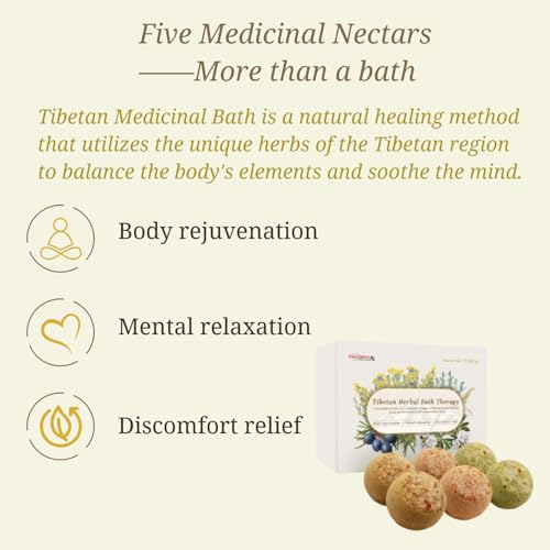 CheezhengHimalaya Tibetan Herbal Bath Therapy. Bath Bomb Gift Set, Tibetan Herbal Formula, Five Medicinal Nectars, Relaxing, Revitalizing, Essential Oils, Nourishing The Skin, Pack of 6 - Image 3