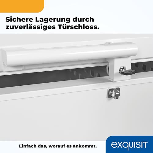 Exquisit Gefriertruhe GT200-HE-041C weiss | Nutzinhalt: 198 L | Schnellgefrieren | 4-Sterne-Gefrieren | Rollen | Standgerät