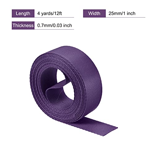 Image of MECCANIXITY Flat Nylon Webbing Strap 1 Inch 4 Yards Dark Purple for Backpack, Cargo Strap, Luggage-rack