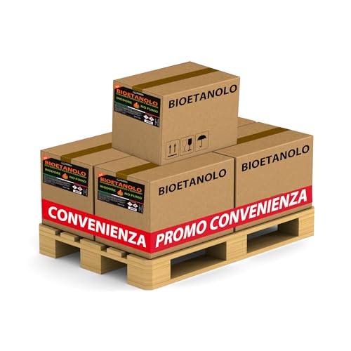 SOLEILUX 100LT Bioetanolo combustibile per stufe Bio 20 Taniche da 5lt - inodore no fumo naturale no zolfo