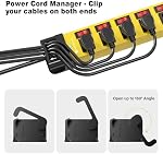Power Strip with Individual Switches - 8 Outlet Heavy Duty Power Strip with Cord Manager,1200J Surge Protector Home Office Garage Industrial Workbench