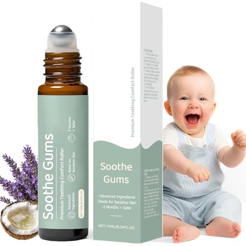 Mamas Teether Teething Relief Roller All-Natural Gentle Relief Roll On Essential Oil Massage Roll On (1PCS)