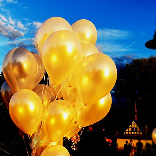 Image of Neo LOONS 100 pcs 5 inch Pearl Gold Premium Latex Balloons - Great for Kids, Adult Birthdays, Weddings, Receptions, Baby Showers, Water Fights, or Any Celebration