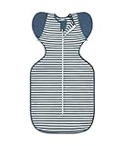 Love to Dream Swaddle Up Transition Bag, Medium (6-8.5kg), Ideal for 20-24°C, Patented Zip-Off Wings, Help Baby Transition from Being Swaddled to Arms-Free When Showing Signs of Rolling, Denim