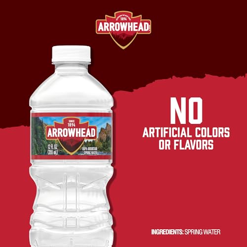 Image of Arrowhead Mountain Spring Water Bottles, 12 Pack - Still Bottled Water with Naturally Occurring Minerals & Electrolytes for Taste - 12 Fl Oz