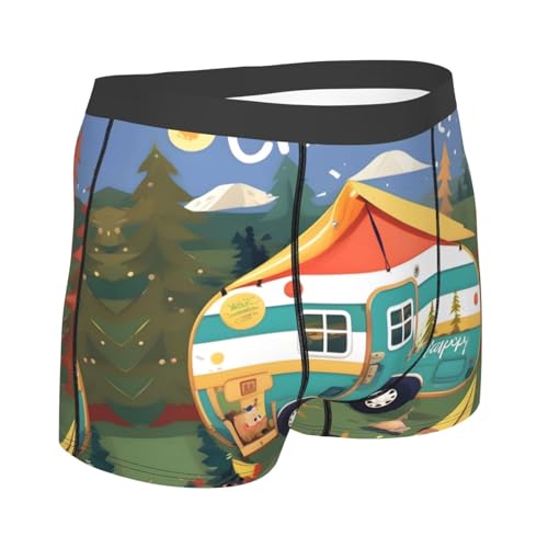 Happy Camper Men's Boxer Briefs Cooling Breathable Sports Underwear,1-Pack3