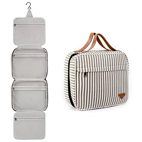 Toiletry Bag Travel Toiletry Bag for Hanging Large Capacity Cosmetic Bag Wash Bag for Women Toiletry Bag for Hanging Wet Pockets, B-light coffee Cover