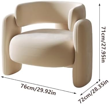 Brushed Velvet Upholstered Barrel Accent Chair, Stylish Side Armchair with 3 Legs for Living Room, Bedroom, Office, Waiting Rooms - Modern Comfort (29.92" x 28.35" x 27.95")