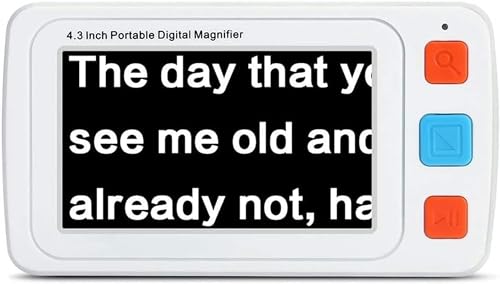 Portable Digital Magnifier 4.3In Portable Electronic Reading Aid for Low Vision, 4X-32X Zoom, 17 Kinds Color Modes, AV/TV Output, Ideal Tool for Reading Writing Viewing M
