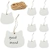 100 pcs Cute Cat Shape Kraft Paper Gift Tags,Brown Kraft Paper Christmas Gift Natural Jute Twine Blank Gift Labels DIY Arts Crafts