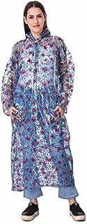 KETKAR Flower Printed Womens Raincoat_Blue,Medium Price In India