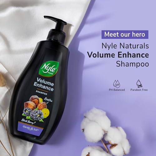 Image of Nyle Naturals Volume Enhance Shampoo |For Voluminous Hair |With Reetha, Blackberry & Amla |Gentle & Soft Shampoo For Men & Women, 400ml