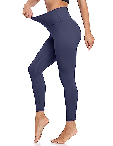 Colorfulkoala Women's Buttery Soft High Waisted Yoga Pants 7/8 Length Leggings (S, Midnight Navy)